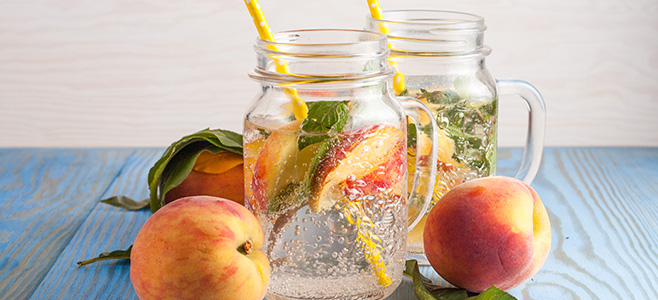Peaches and water