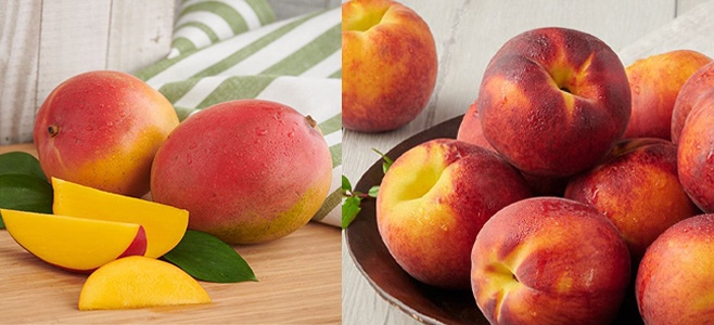 mangos compared to peaches