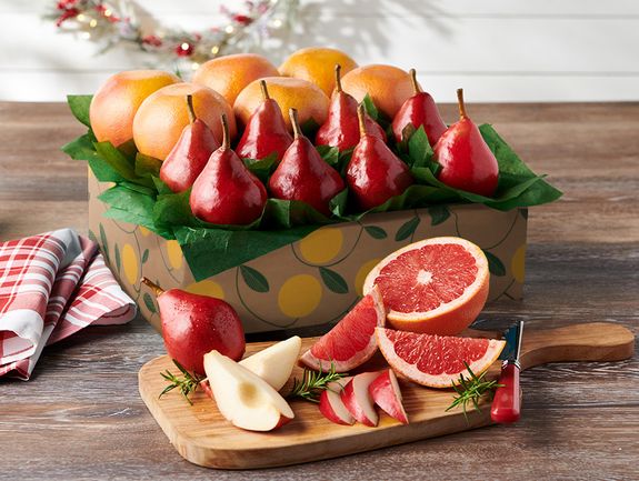 8 Holiday Red Pears & 6 Ruby Red Grapefruit