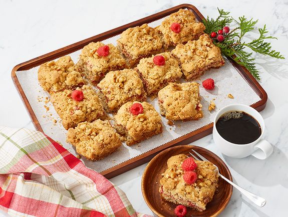 Raspberry & Walnut Crumble Crumb Cake