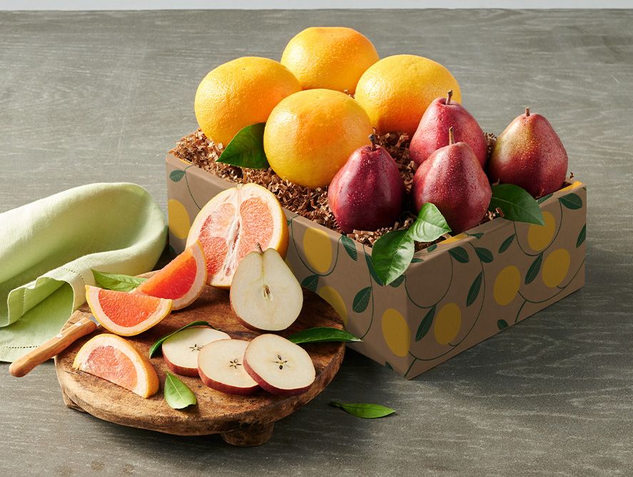 4 Holiday Red Pears & 4 Ruby Red Grapefruit