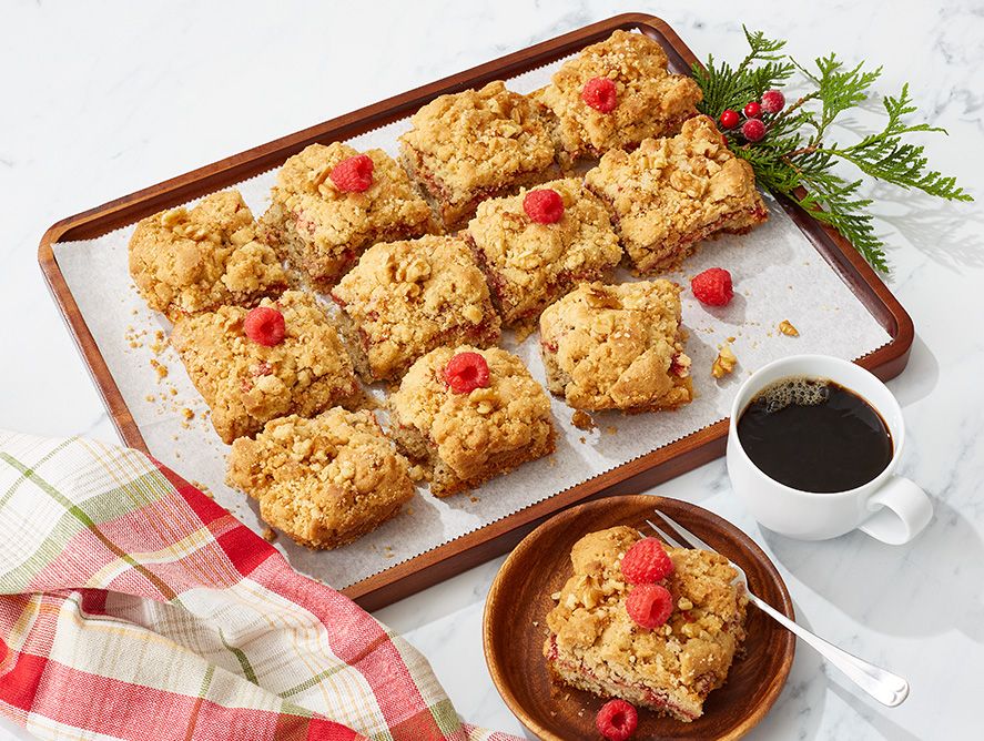Raspberry & Walnut Crumble Crumb Cake