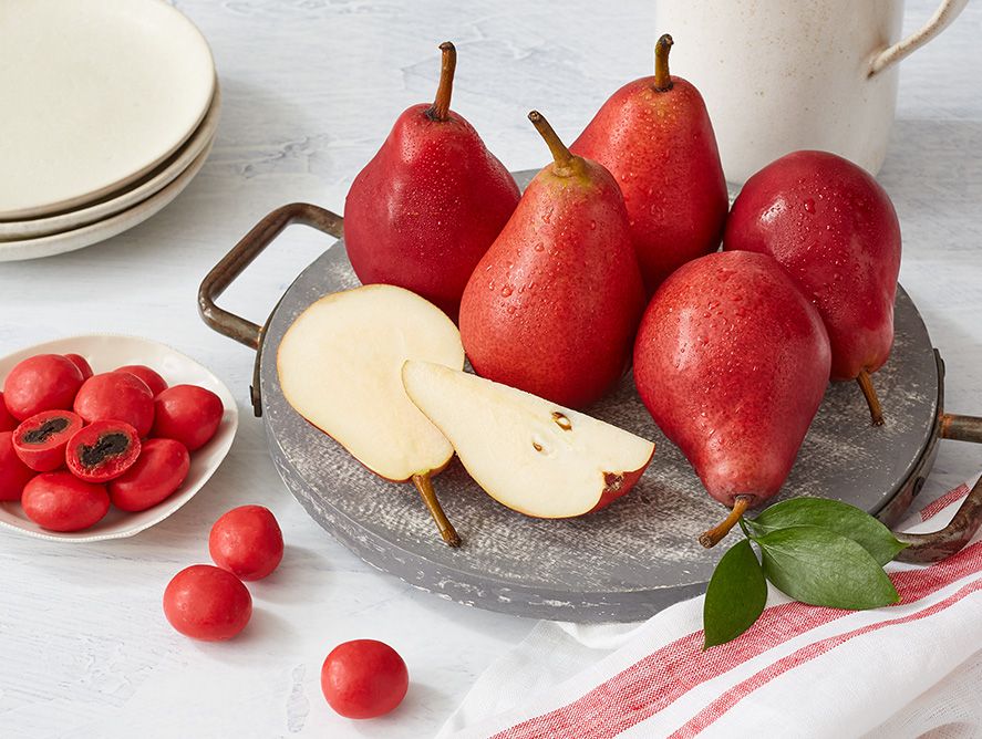 image of the compare product Red Pears and Bing Chocolate Cherries